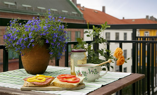 Hva er bedre enn frokost på ditt eget private uterom?